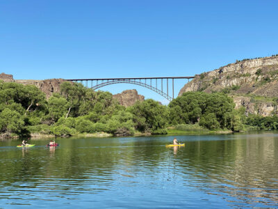 Perrine Bridge with kayakers