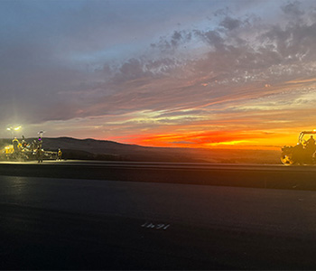 A picture of the night crew paving on US-95 near Thorn Creek.