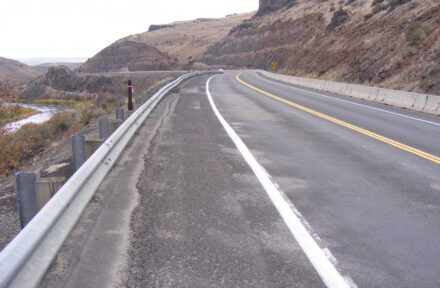 View of US-95 from the shoulder