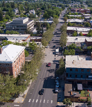 A view of US-95 taken from above in Moscow.