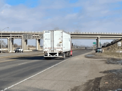 Truck driving on I-84 near Burley Interchange