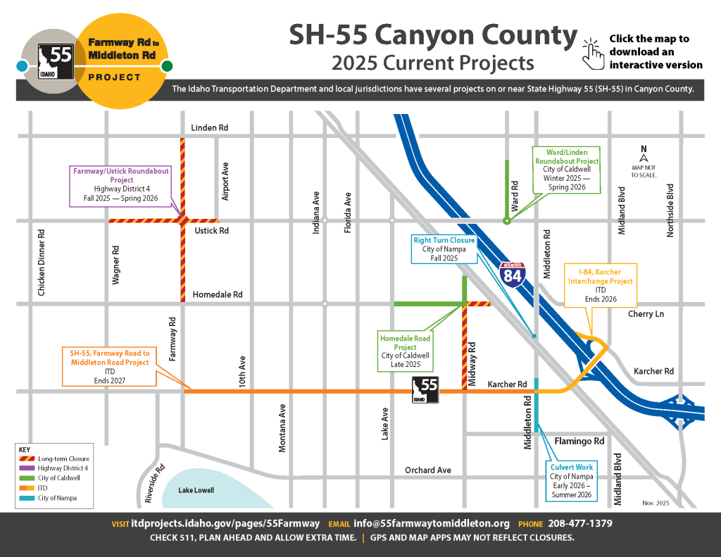 Map showing where other jurisdiction's projects are in relation to Farmway to Middleton