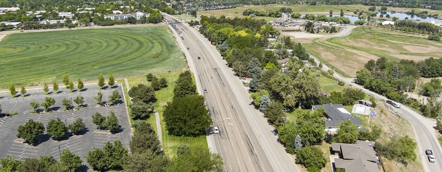 Aerial view of Chinden Boulevard, US-20/26, in Boise.