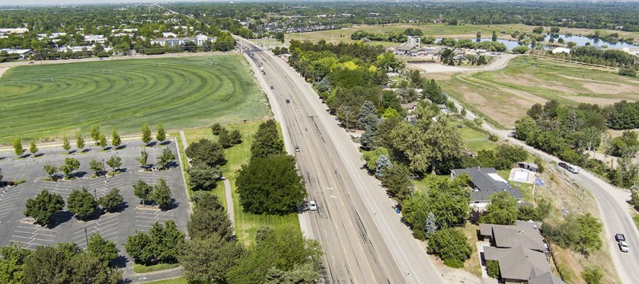 Aerial view of Chinden Boulevard, US-20/26, in Boise.