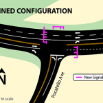 Map showing final configuration of the intersection of Pocatello Avenue and SH-39