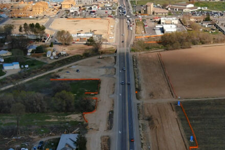 Aerial view of SH-55 near Middleton Road