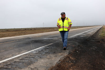 US-20 Island Park area Ashton/ Island Park foreman Ryan Wright at the site of a multi-fatality crash near the Idaho Montana border.