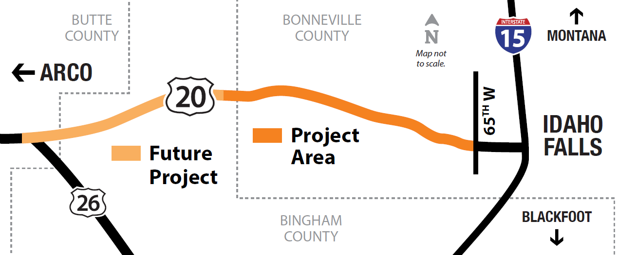 Map showing the project area and future project area.