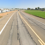 Section of US-95 showing distress and cracking