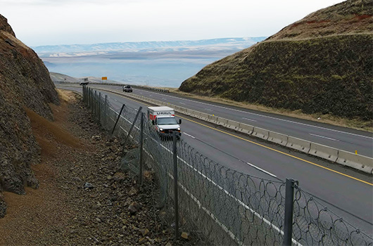 Repairs to rockfall fencing starts tomorrow on the Lewiston Grade