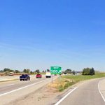 Roadway, ramp and bridge at US-20 Exit 320 South Rigby, Idaho.