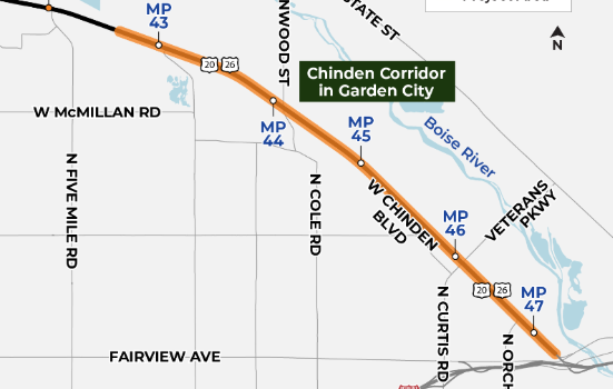 Map of the corridor being studied.
