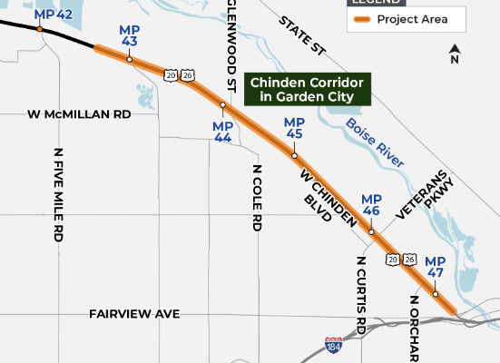 Map of the corridor being studied.