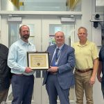 Idaho Transportation Department's Directors, District Engineer and Bonneville County Prosecutor with Shea McNama, receiving a high honor award for his assistance with a murder conviction.