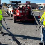 Crews sealing cracks on US-95 in Coeur d'Alene.