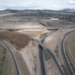 Aerial view of the system interchange at Pocatello.