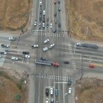 Aerial view of the SH-16/44 intersection where a new interchange will be built.