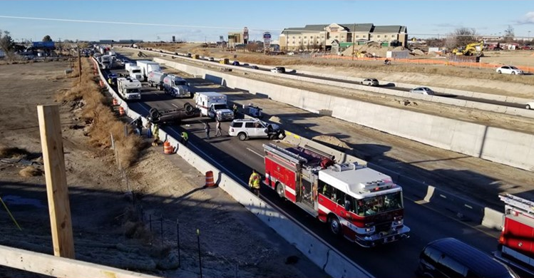 Emergency personal working at a traffic incident,