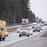 Traffic congestion on Interstate 90 between Post Falls and Coeur d'Alene.