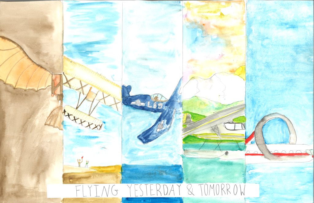 A series of drawings of planes from history.