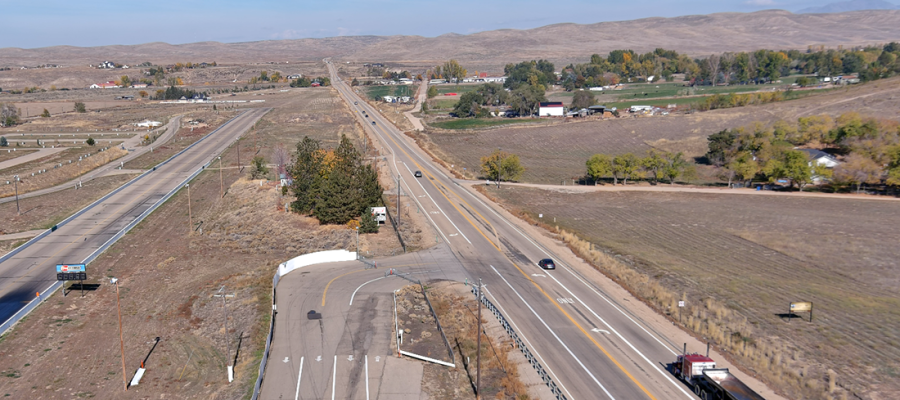 SH-16 , a multil lane highway runs through rural Idaho, a high desert environment