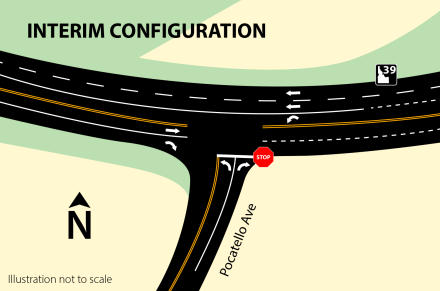 Map of the interim configuration of the intersection.