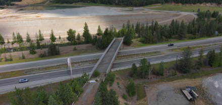 Aerial view of the abandoned overpass.