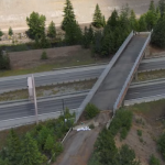 Aerial view of the abandoned overpass.