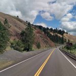 Roadside view near the bottom of Bear Ridge Grade on SH-3.