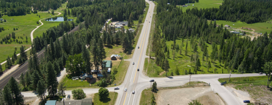 Aerial view of US-95 at Dufort Road.