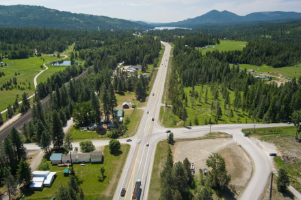 Aerial view of US-95 at Dufort Road.