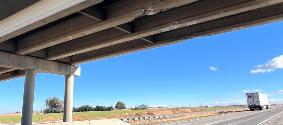 Vineyard bridge struck by an excavator