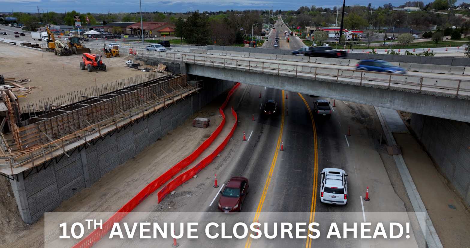 10th Avenue bridge spans over I-84