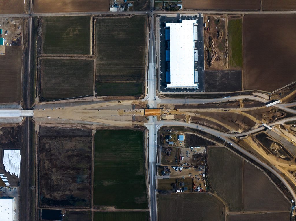 Aerial view of the SH-16/Franklin Road interchange, February 2026