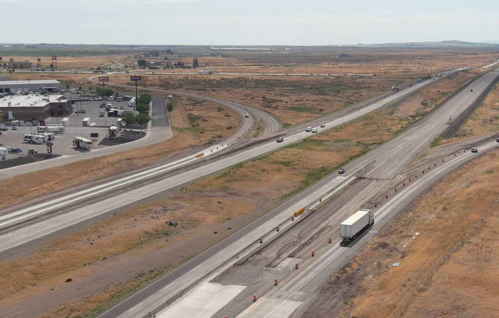 Drone photo of the Twin Falls Interchange (Exit 173)