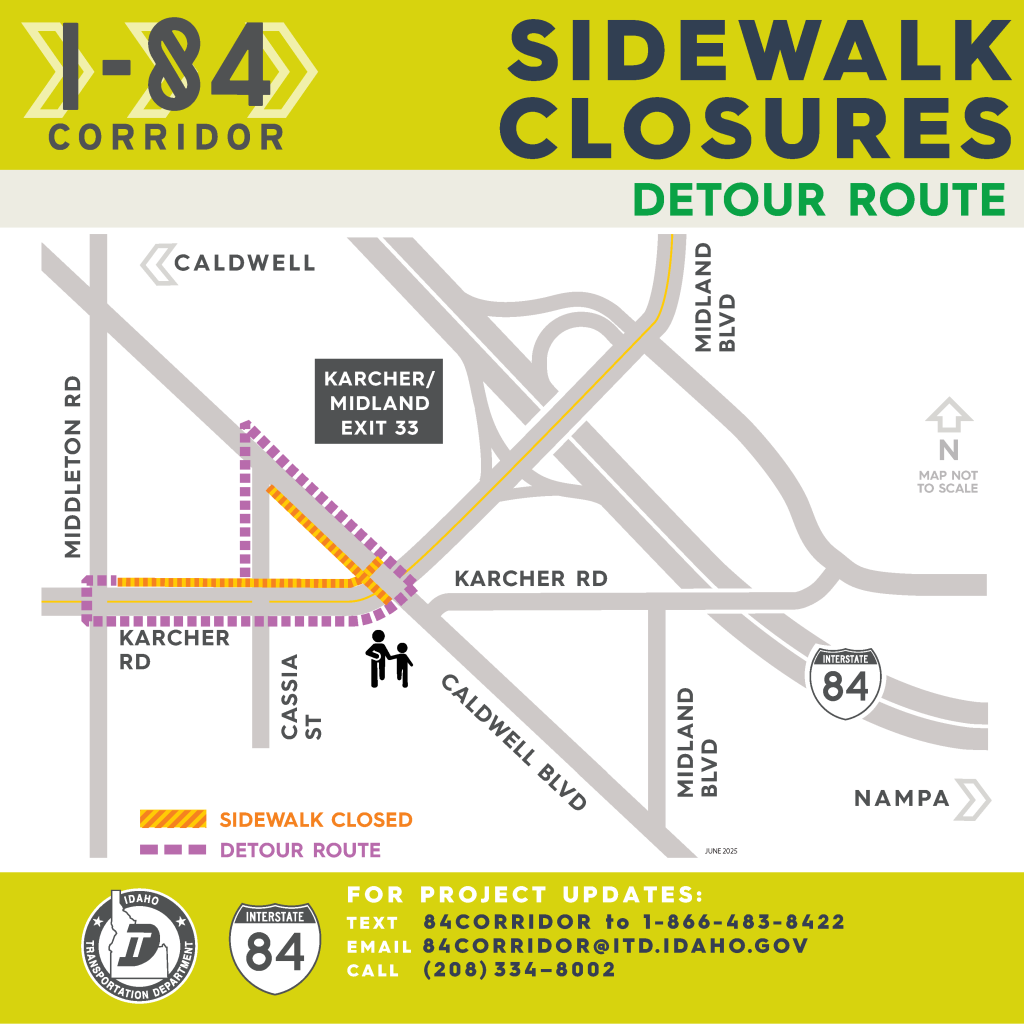 Pedestrian closures detour route