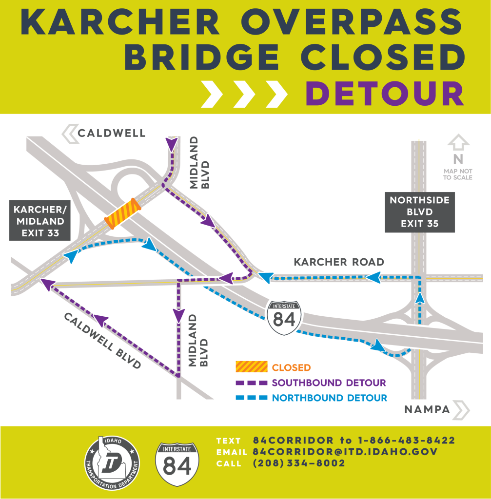 Karcher overpass bridge closed detour