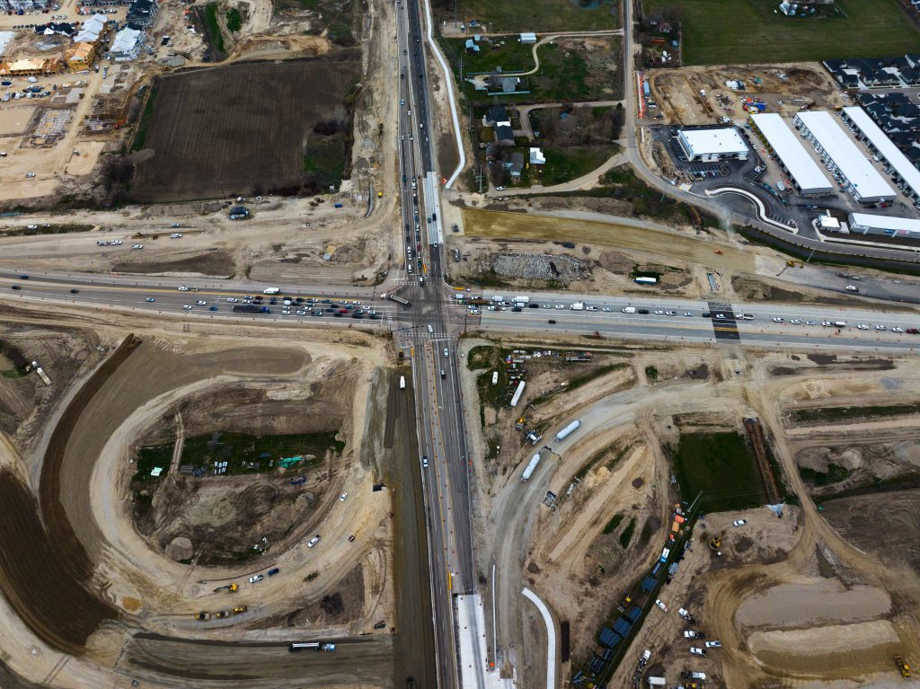 Aerial view of the SH-16/SH-44 Interchange, March 2026