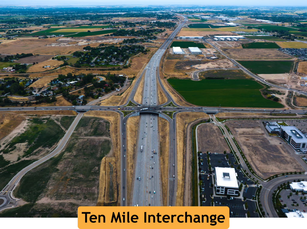 Drone photo of Ten Mile Interchange