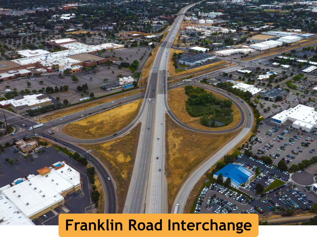 Drone photo of Franklin Road Interchange