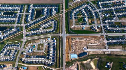 Aerial view of SH-16 and Floating Feather in Ada County.