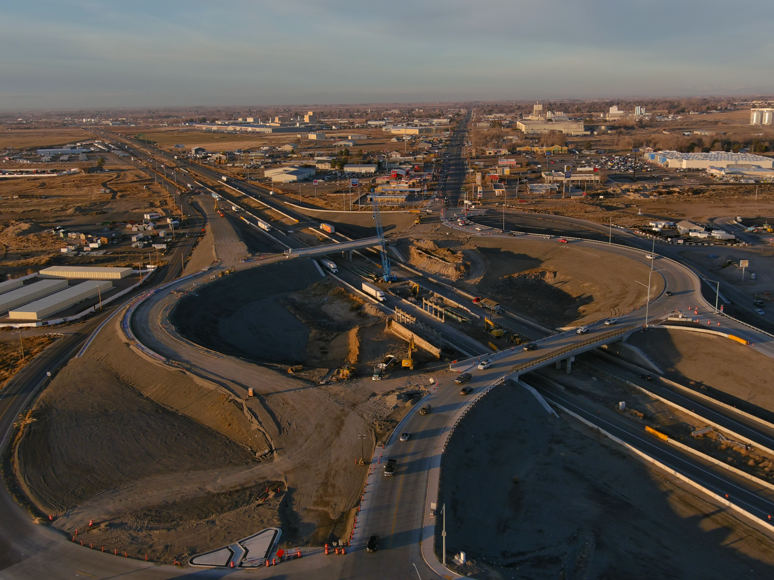 Drone photo of the South Jerome Interchange in February 2026.