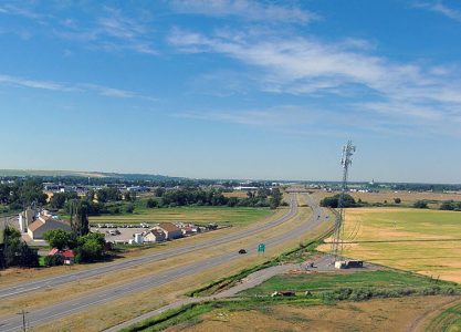 Aerial view of US-20 near Sugar City