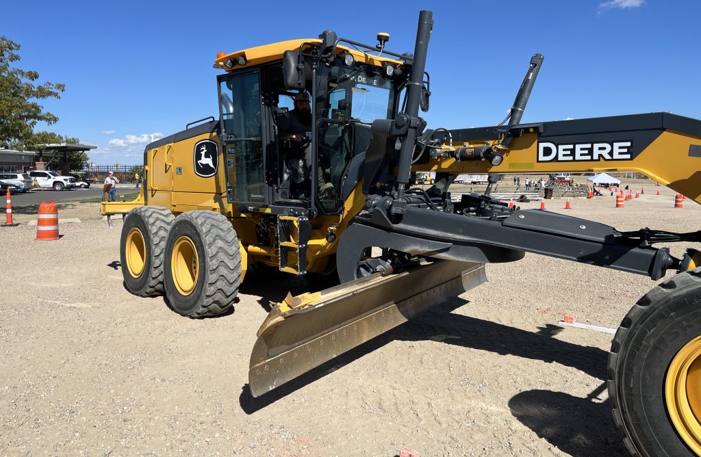 Picture of Tyler Shelton operating in the Motor Grader course.