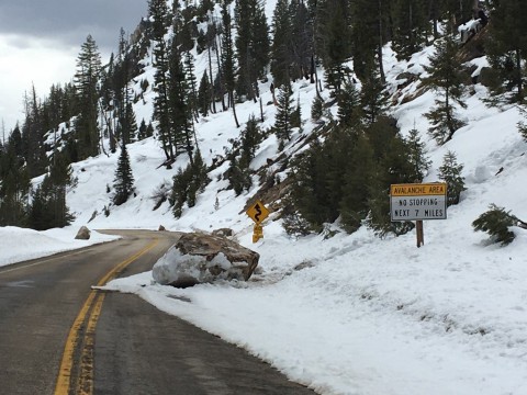 Far from the largest boulder that hit the highway. This one is about the size of an ATV.