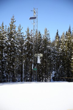 The weather station at Banner Summit collects valuable data used to forecast avalanche risk weather station