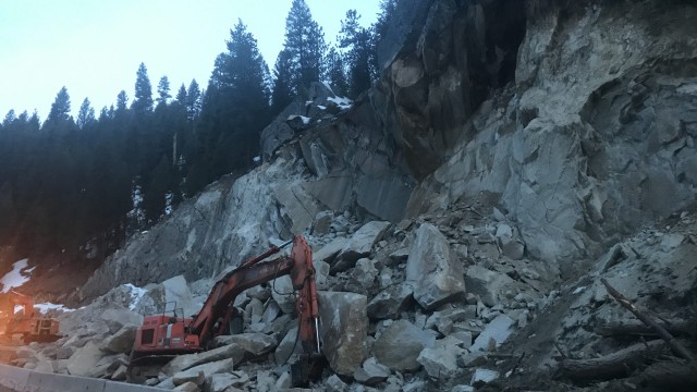 Rockslide on Idaho Highway 55