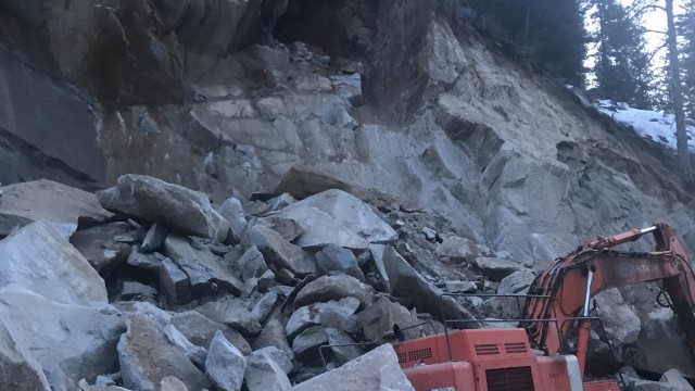 Rockslide on Idaho Highway 55