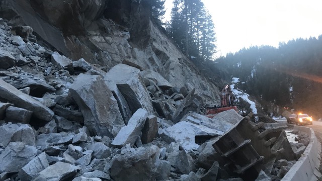 Rockslide on Idaho Highway 55