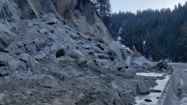 Rockslide on Idaho Highway 55